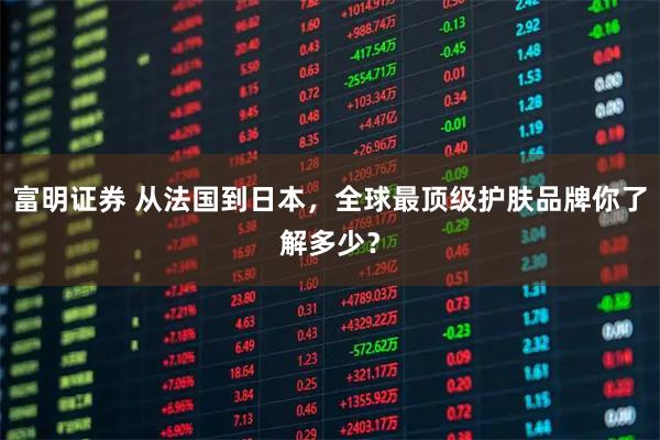 富明证券 从法国到日本，全球最顶级护肤品牌你了解多少？